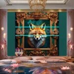 FOX Face Golden Frame Artistic
Digital Wall Art Decor _77 - Image 2