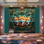 FOX Face Golden Frame Artistic
Digital Wall Art Decor _08 - Image 2