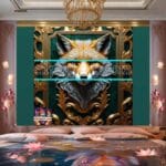 FOX Face Golden Frame Artistic
Digital Wall Art Decor _82 - Image 2