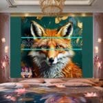 FOX Face
  Golden Frame Artistic Digital Wall Art Decor _86 - Image 2