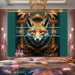 FOX Face Golden Frame Artistic
Digital Wall Art Decor _87 - Image 2