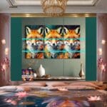 FOX Face Golden Frame Artistic
Digital Wall Art Decor _09 - Image 2