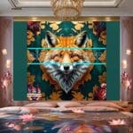 FOX Face Golden Frame Artistic
Digital Wall Art Decor _92 - Image 2