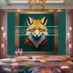 FOX Face
  Golden Frame Artistic Digital Wall Art Decor _95 - Image 2