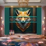 FOX Face Golden Frame Artistic
Digital Wall Art Decor _96 - Image 2