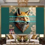FOX Face Golden Frame Artistic
Digital Wall Art Decor _100 - Image 3