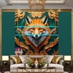FOX Face Golden Frame Artistic
Digital Wall Art Decor _101 - Image 3