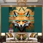 FOX Face Golden Frame Artistic
Digital Wall Art Decor _102 - Image 3