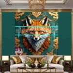 FOX Face Golden Frame Artistic
Digital Wall Art Decor _103 - Image 3