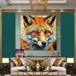 FOX Face Golden Frame Artistic
Digital Wall Art Decor _107 - Image 3