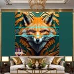 FOX Face Golden Frame Artistic
Digital Wall Art Decor _108 - Image 3