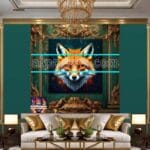 FOX Face Golden Frame Artistic
Digital Wall Art Decor _109 - Image 3