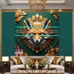 FOX Face Golden Frame Artistic
Digital Wall Art Decor _115 - Image 3