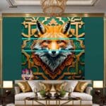 FOX Face Golden Frame Artistic
Digital Wall Art Decor _116 - Image 3