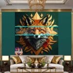 FOX Face Golden Frame Artistic
Digital Wall Art Decor _119 - Image 3