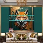 FOX Face Golden Frame Artistic
Digital Wall Art Decor _120 - Image 3