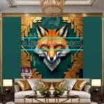 FOX Face Golden Frame Artistic
Digital Wall Art Decor _121 - Image 3