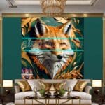 FOX Face Golden Frame Artistic
Digital Wall Art Decor _127 - Image 3