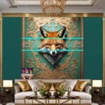 FOX Face Golden Frame Artistic
Digital Wall Art Decor _129 - Image 3