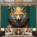 FOX Face Golden Frame Artistic
Digital Wall Art Decor _132 - Image 3