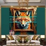 FOX Face Golden Frame Artistic
Digital Wall Art Decor _134 - Image 3