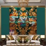 FOX Face Golden Frame Artistic
Digital Wall Art Decor _21 - Image 3