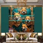 FOX Face Golden Frame Artistic
Digital Wall Art Decor _26 - Image 3