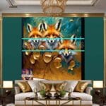 FOX Face Golden Frame Artistic
Digital Wall Art Decor _31 - Image 3