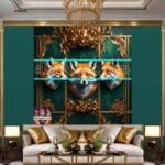 FOX Face Golden Frame Artistic
Digital Wall Art Decor _32 - Image 3