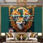 FOX Face Golden Frame Artistic
Digital Wall Art Decor _41 - Image 3