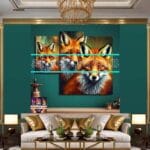 FOX Face Golden Frame Artistic
Digital Wall Art Decor _59 - Image 3