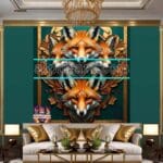 FOX Face Golden Frame Artistic
Digital Wall Art Decor _69 - Image 3