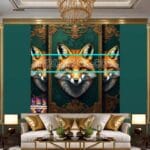FOX Face Golden Frame Artistic
Digital Wall Art Decor _70 - Image 3