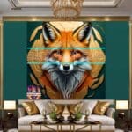 FOX Face Golden Frame Artistic
Digital Wall Art Decor _74 - Image 3