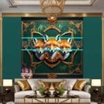 FOX Face Golden Frame Artistic
Digital Wall Art Decor _08 - Image 3