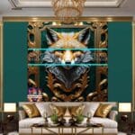 FOX Face Golden Frame Artistic
Digital Wall Art Decor _82 - Image 3