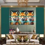 FOX Face Golden Frame Artistic
Digital Wall Art Decor _09 - Image 3
