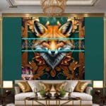 FOX Face Golden Frame Artistic
Digital Wall Art Decor _90 - Image 3