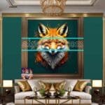 FOX Face
  Golden Frame Artistic Digital Wall Art Decor _95 - Image 3
