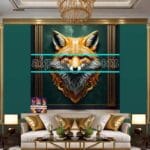 FOX Face Golden Frame Artistic
Digital Wall Art Decor _96 - Image 3