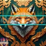 FOX Face Golden Frame Artistic
Digital Wall Art Decor _101