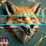 FOX Face Golden Frame Artistic
  Digital Wall Art Decor _112