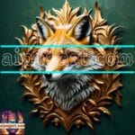 FOX Face Golden Frame Artistic
Digital Wall Art Decor _118