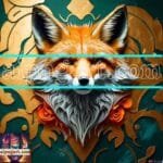 FOX Face Golden Frame Artistic
  Digital Wall Art Decor _122