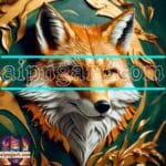 FOX Face Golden Frame Artistic
Digital Wall Art Decor _127