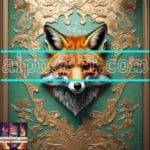 FOX Face Golden Frame Artistic
Digital Wall Art Decor _129