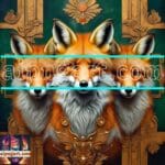 FOX Face Golden Frame Artistic
Digital Wall Art Decor _17