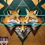 FOX Face Golden Frame Artistic
  Digital Wall Art Decor _30