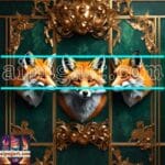 FOX Face Golden Frame Artistic
Digital Wall Art Decor _32