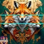 FOX Face Golden Frame Artistic
  Digital Wall Art Decor _33